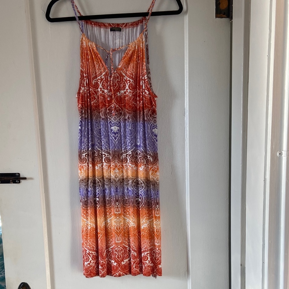 Lascana for Venus Vibrant Orange and Purple Sleeveless Dress
